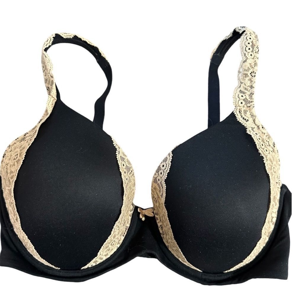 Soma 34DD Embracable Full Coverage with Lace‎ Trim black and tan